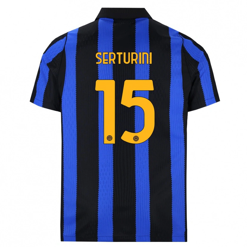 Danxen Børn Annamaria Serturini #15 Sort Blå Gul Hjemmebane Spillertrøjer 2026/27 Trøje T-Shirt