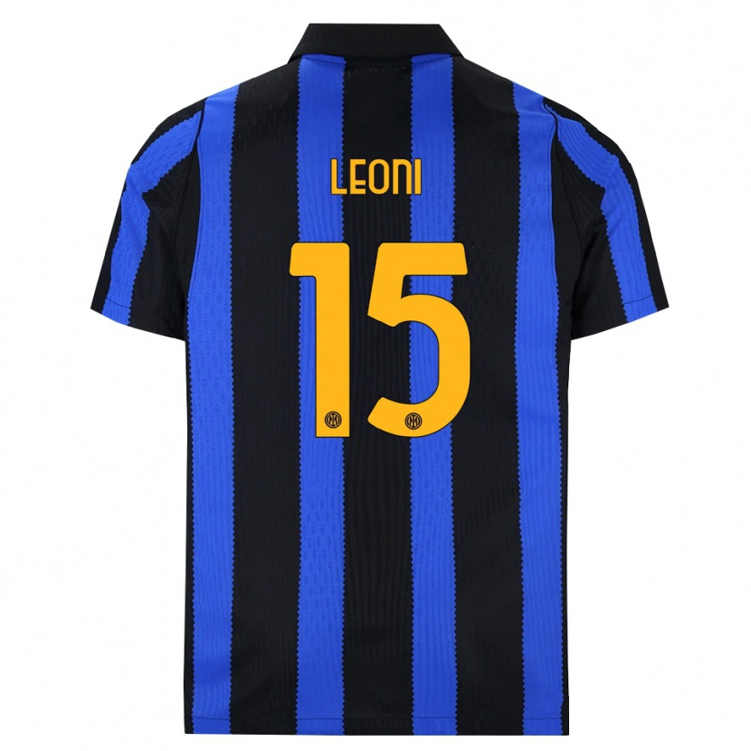 Danxen Børn Luca Leoni #15 Sort Blå Gul Hjemmebane Spillertrøjer 2026/27 Trøje T-Shirt