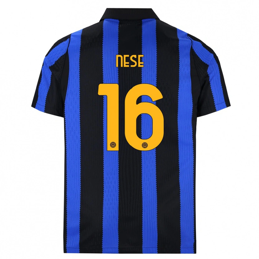 Danxen Børn Alessio Nese #16 Sort Blå Gul Hjemmebane Spillertrøjer 2026/27 Trøje T-Shirt
