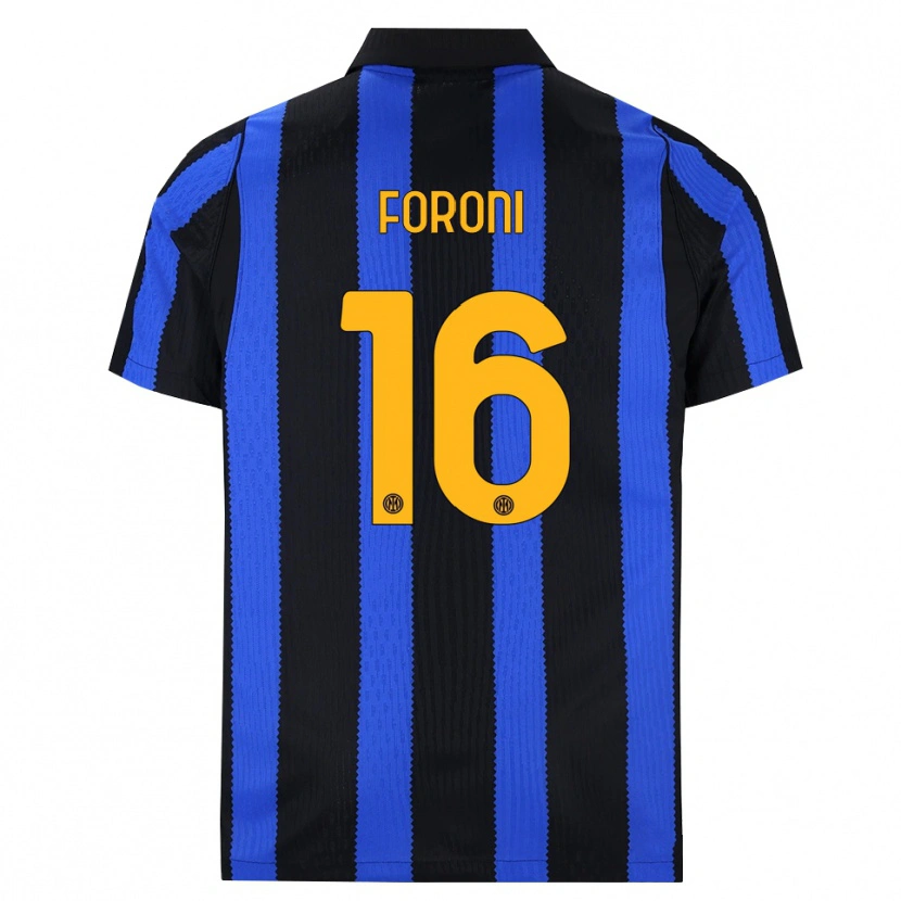 Danxen Børn Alessandro Foroni #16 Sort Blå Gul Hjemmebane Spillertrøjer 2026/27 Trøje T-Shirt