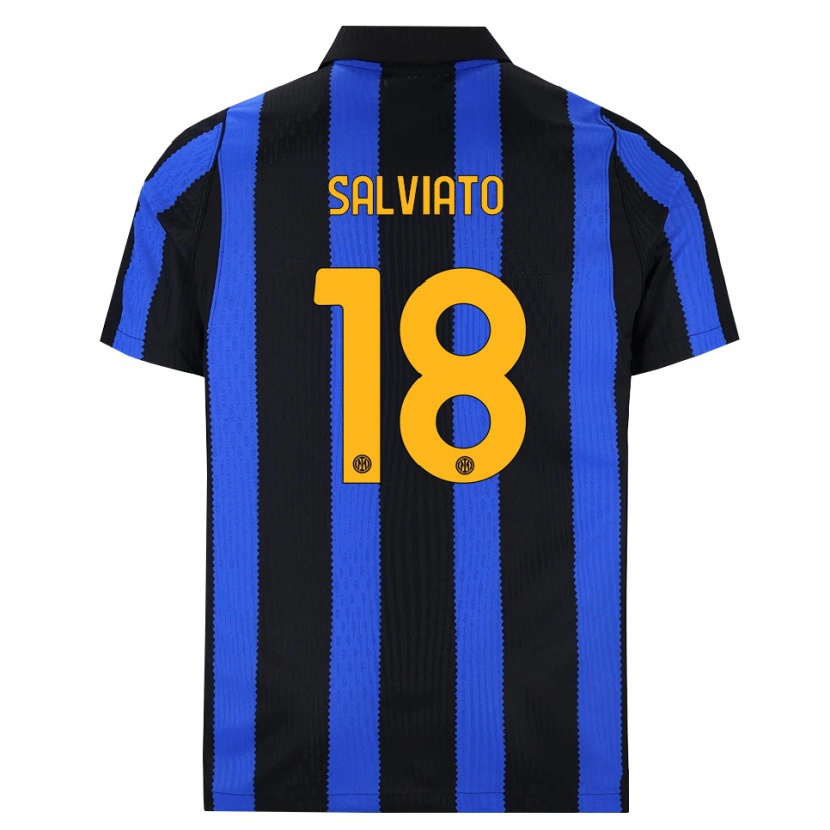Danxen Børn Gabriel Salviato #18 Sort Blå Gul Hjemmebane Spillertrøjer 2026/27 Trøje T-Shirt
