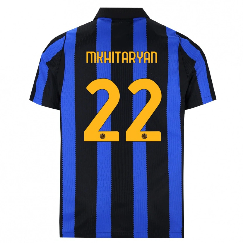 Danxen Børn Henrikh Mkhitaryan #22 Sort Blå Gul Hjemmebane Spillertrøjer 2026/27 Trøje T-Shirt