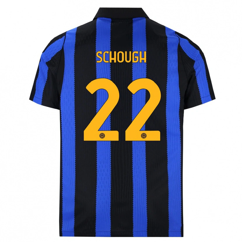 Danxen Børn Olivia Schough #22 Sort Blå Gul Hjemmebane Spillertrøjer 2026/27 Trøje T-Shirt