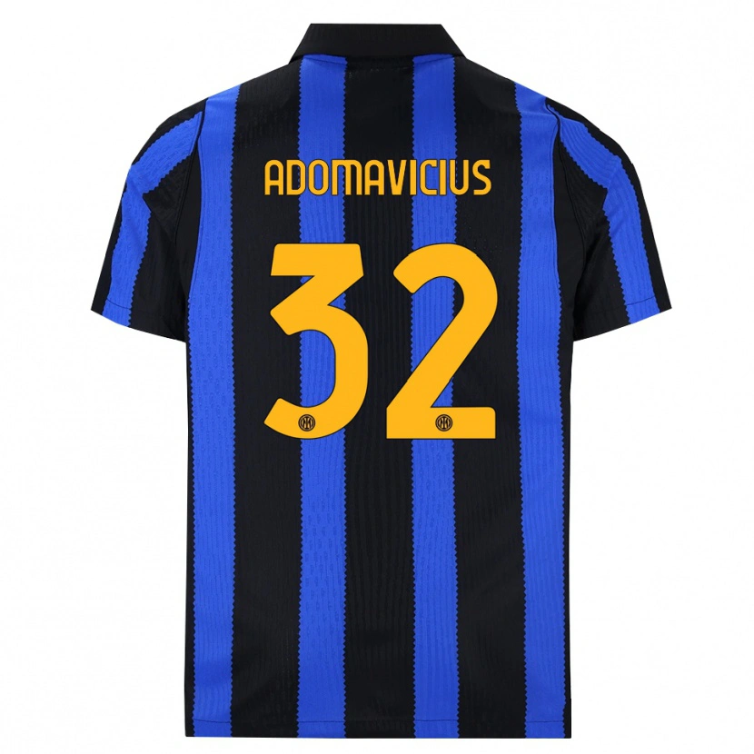 Danxen Børn Henrikas Adomavičius #32 Sort Blå Gul Hjemmebane Spillertrøjer 2026/27 Trøje T-Shirt