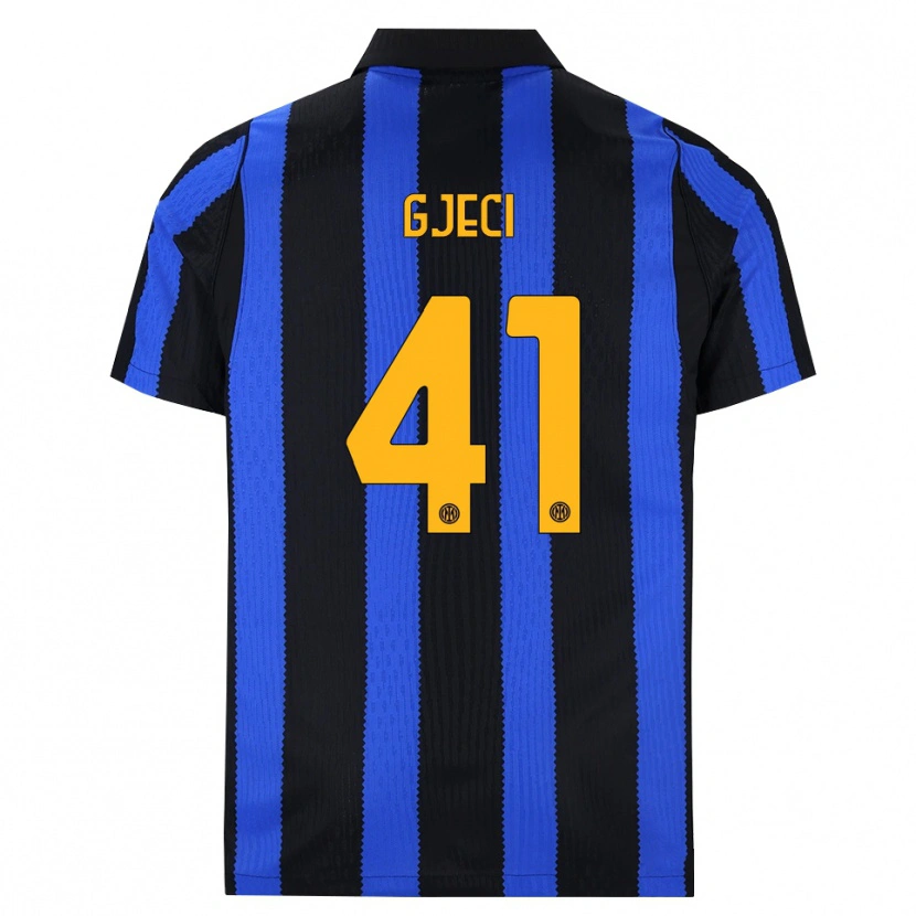 Danxen Børn Delis Gjeci #41 Sort Blå Gul Hjemmebane Spillertrøjer 2026/27 Trøje T-Shirt