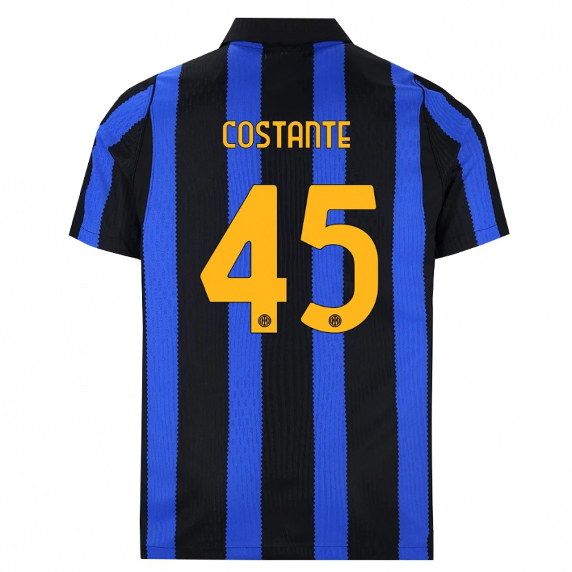 Danxen Børn Umberto Costante #45 Sort Blå Gul Hjemmebane Spillertrøjer 2026/27 Trøje T-Shirt