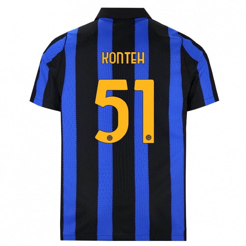 Danxen Børn Amadou Konteh #51 Sort Blå Gul Hjemmebane Spillertrøjer 2026/27 Trøje T-Shirt