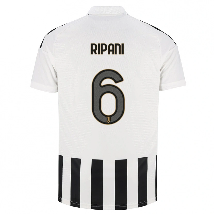 Danxen Børn Diego Ripani #6 Sort Hvid Brun Hjemmebane Spillertrøjer 2026/27 Trøje T-Shirt