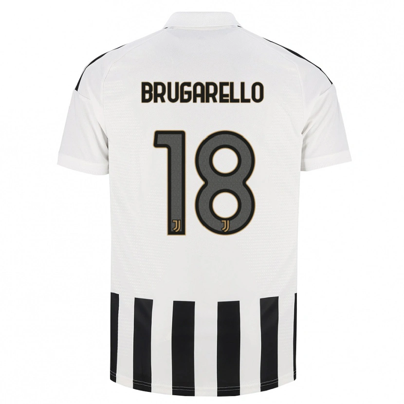 Danxen Børn Mattia Brugarello #18 Sort Hvid Brun Hjemmebane Spillertrøjer 2026/27 Trøje T-Shirt