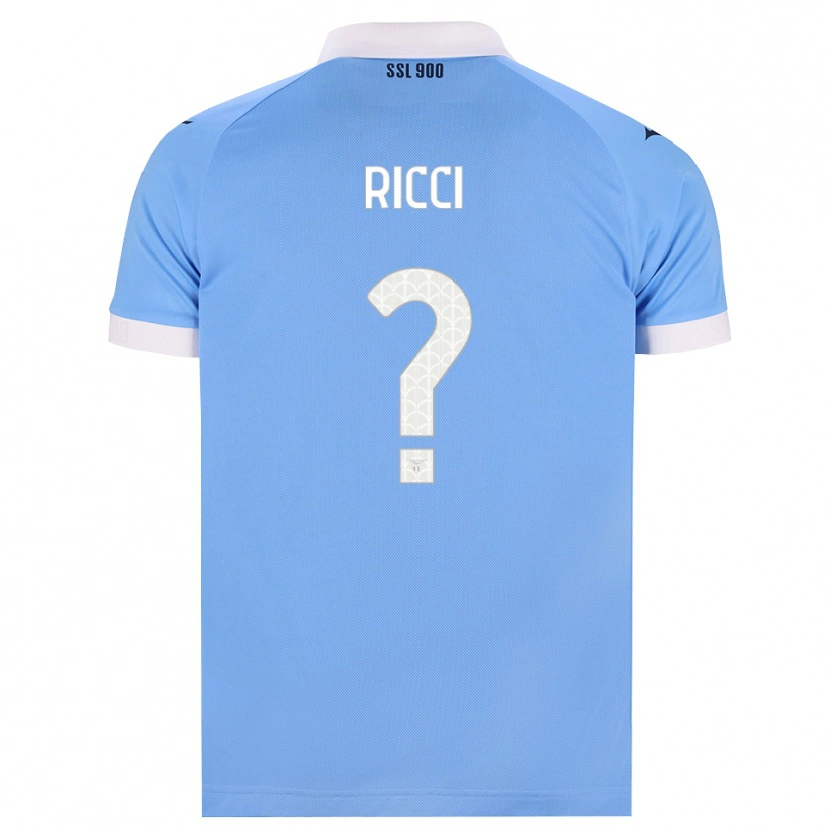 Danxen Børn Gianmarco Ricci #0 Himmelblå Sort Hvid Hjemmebane Spillertrøjer 2026/27 Trøje T-Shirt