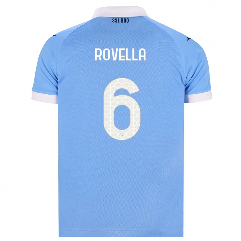 Danxen Børn Nicolò Rovella #6 Himmelblå Sort Hvid Hjemmebane Spillertrøjer 2026/27 Trøje T-Shirt