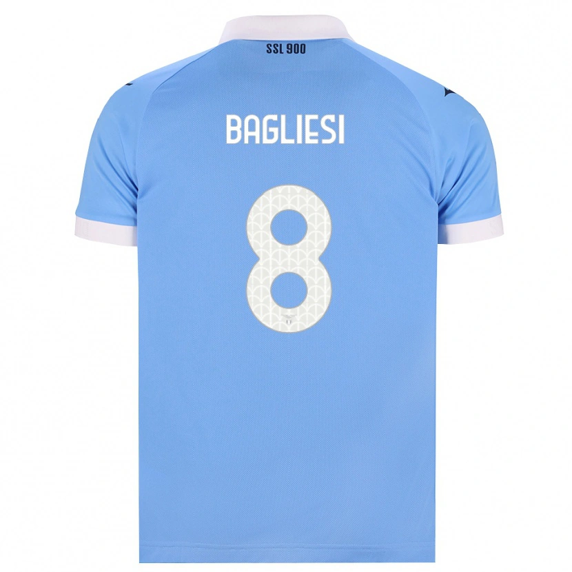 Danxen Børn Thomas Bagliesi #8 Himmelblå Sort Hvid Hjemmebane Spillertrøjer 2026/27 Trøje T-Shirt