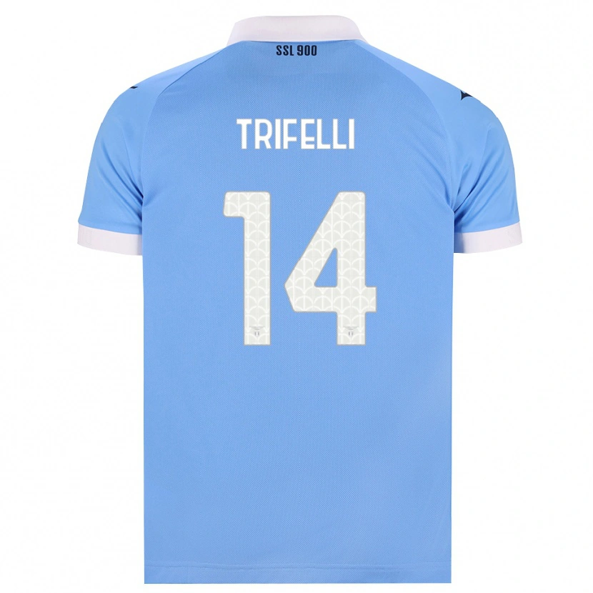 Danxen Børn Cristiano Trifelli #14 Himmelblå Sort Hvid Hjemmebane Spillertrøjer 2026/27 Trøje T-Shirt