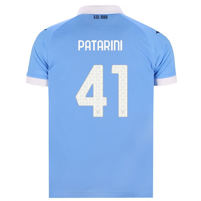 Danxen Børn Riccardo Patarini #41 Himmelblå Sort Hvid Hjemmebane Spillertrøjer 2026/27 Trøje T-Shirt