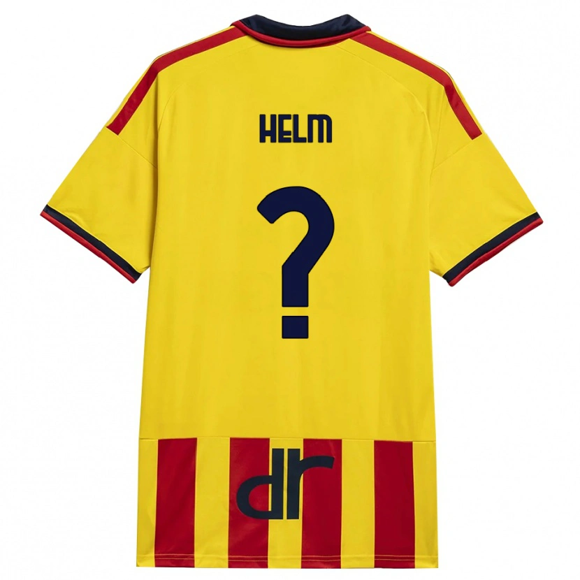 Danxen Børn Adrian Helm #0 Gul Rød Hjemmebane Spillertrøjer 2026/27 Trøje T-Shirt