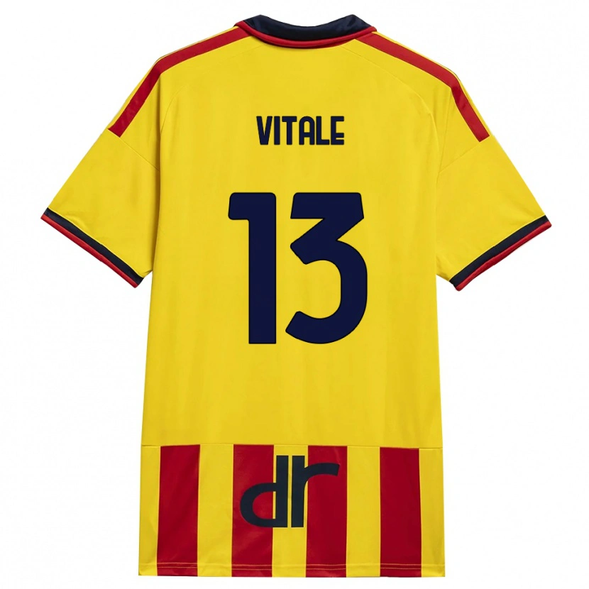 Danxen Børn Leonardo Vitale #13 Gul Rød Hjemmebane Spillertrøjer 2026/27 Trøje T-Shirt