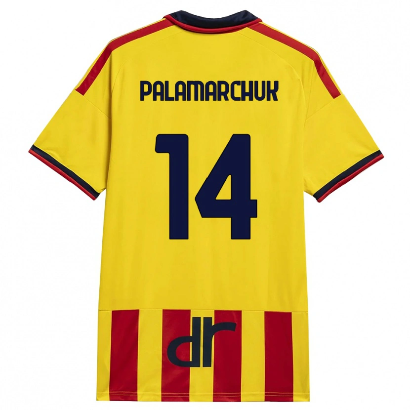 Danxen Børn Cristiano Palamarchuk #14 Gul Rød Hjemmebane Spillertrøjer 2026/27 Trøje T-Shirt
