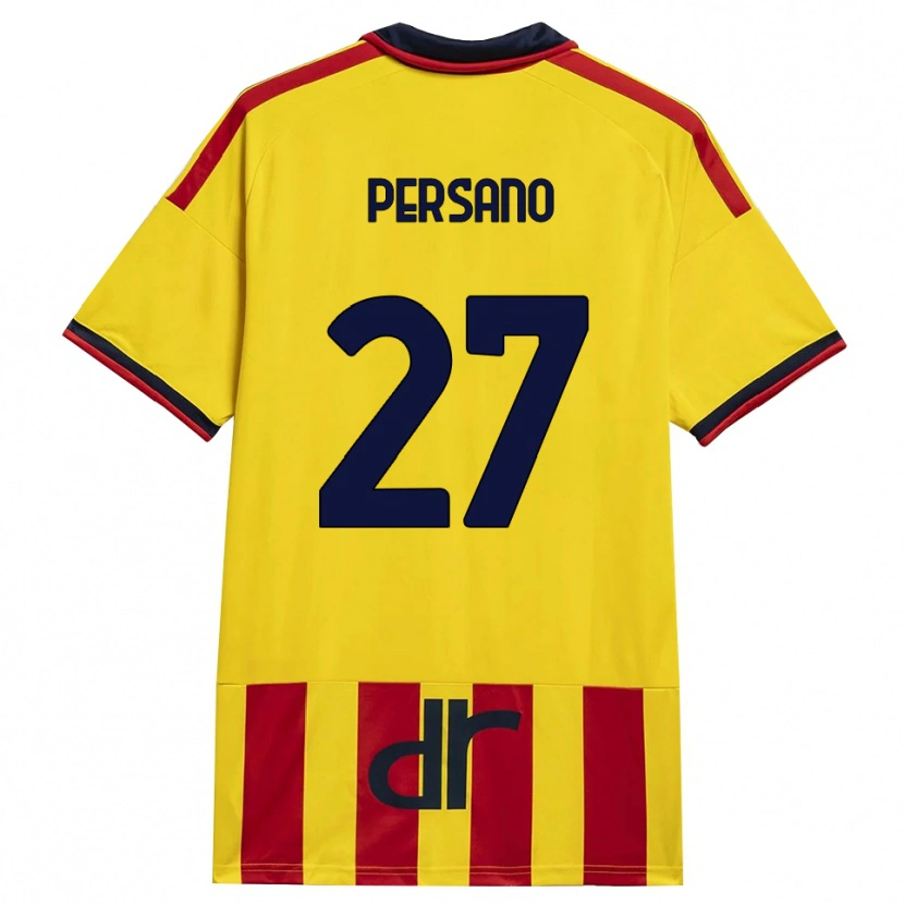 Danxen Børn Emanuele Persano #27 Gul Rød Hjemmebane Spillertrøjer 2026/27 Trøje T-Shirt