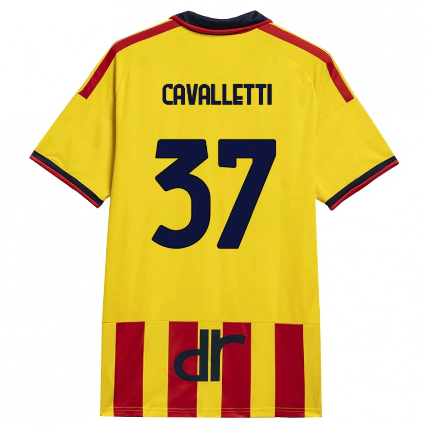 Danxen Børn Cristian Cavalletti #37 Gul Rød Hjemmebane Spillertrøjer 2026/27 Trøje T-Shirt