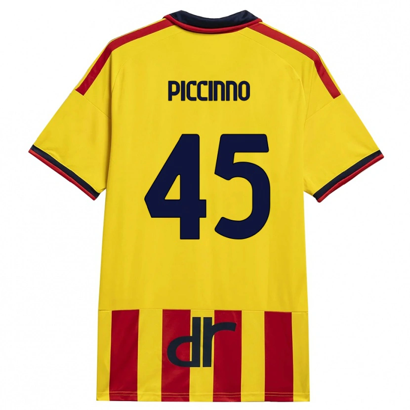 Danxen Børn Daniele Piccinno #45 Gul Rød Hjemmebane Spillertrøjer 2026/27 Trøje T-Shirt