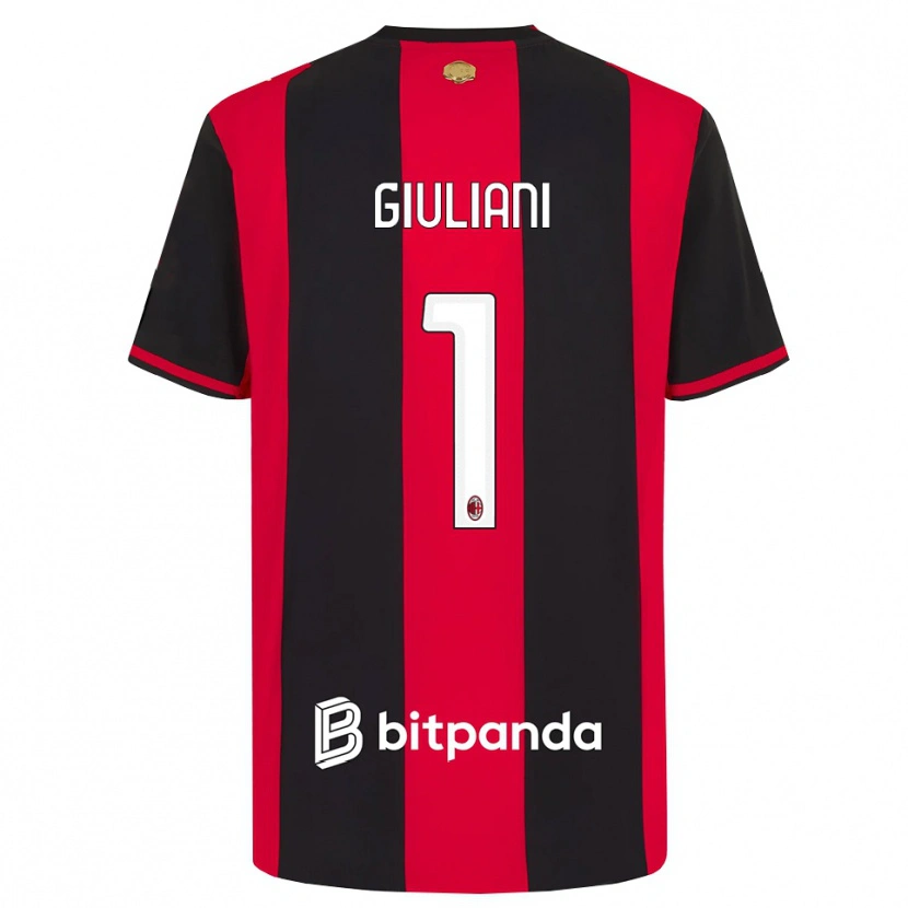 Danxen Børn Laura Giuliani #1 Rød Sort Hvid Hjemmebane Spillertrøjer 2026/27 Trøje T-Shirt