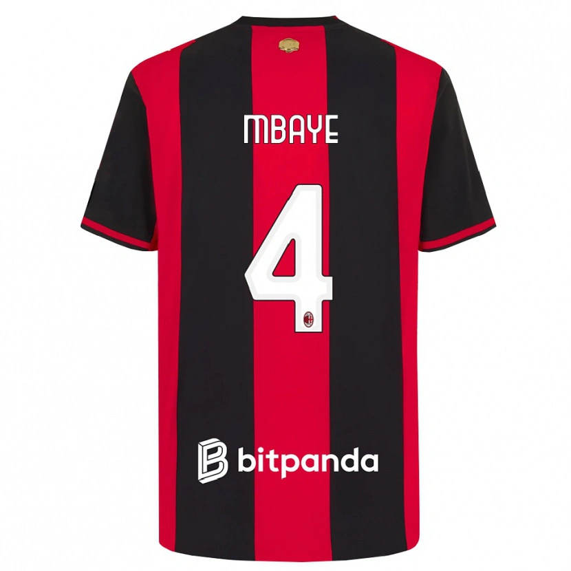 Danxen Børn Astin Mbaye #4 Rød Sort Hvid Hjemmebane Spillertrøjer 2026/27 Trøje T-Shirt