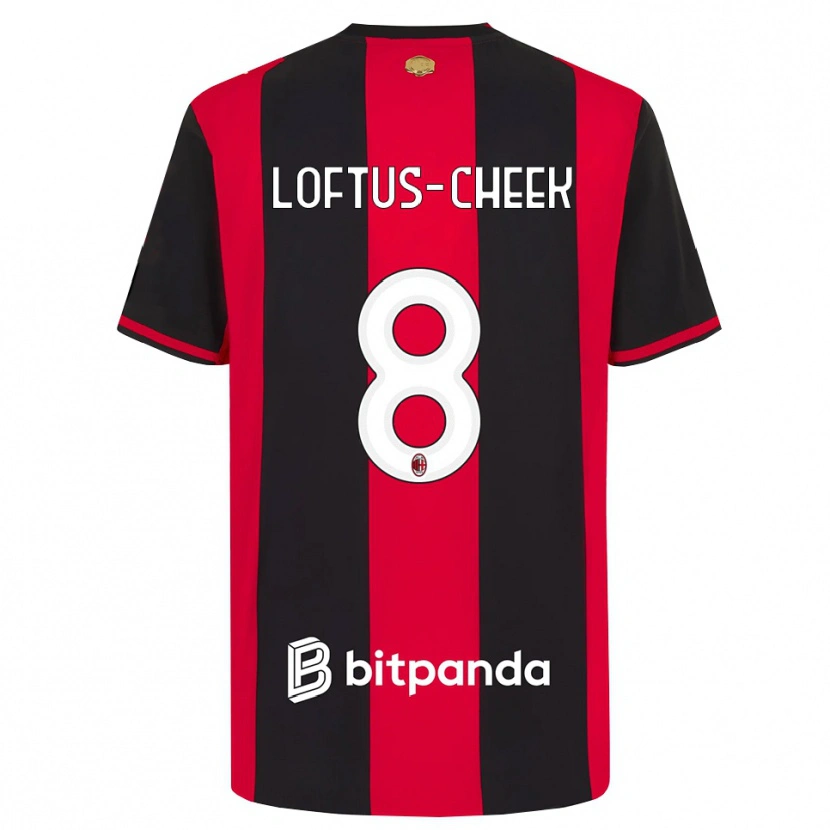 Danxen Børn Ruben Loftus-Cheek #8 Rød Sort Hvid Hjemmebane Spillertrøjer 2026/27 Trøje T-Shirt