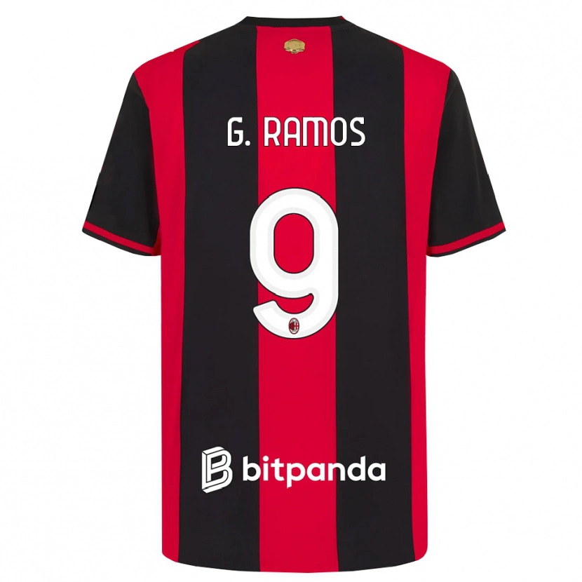 Danxen Børn Gonçalo Ramos #9 Rød Sort Hvid Hjemmebane Spillertrøjer 2026/27 Trøje T-Shirt