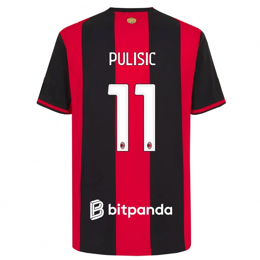 Danxen Børn Christian Pulisic #11 Rød Sort Hvid Hjemmebane Spillertrøjer 2026/27 Trøje T-Shirt
