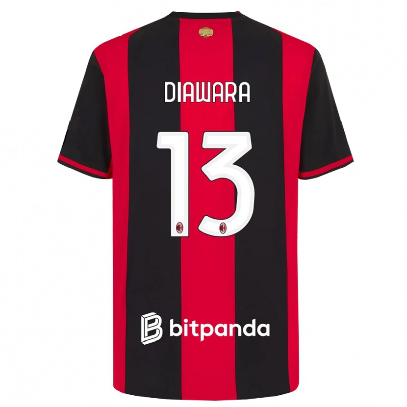 Danxen Børn Sankhoun Diawara #13 Rød Sort Hvid Hjemmebane Spillertrøjer 2026/27 Trøje T-Shirt