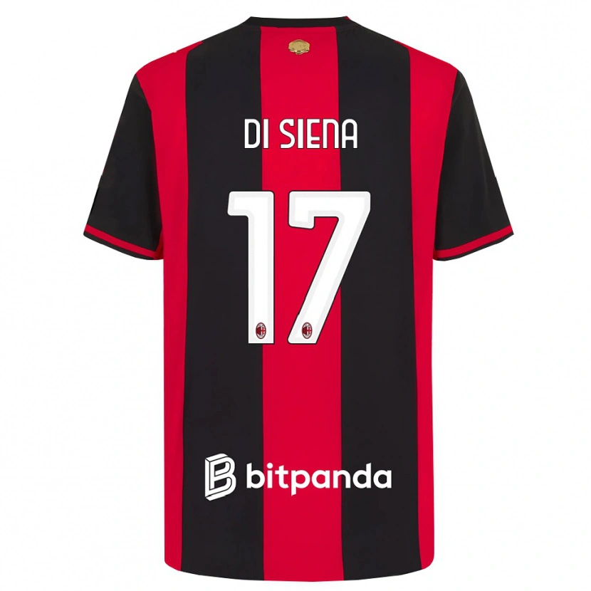 Danxen Børn Andrea Di Siena #17 Rød Sort Hvid Hjemmebane Spillertrøjer 2026/27 Trøje T-Shirt
