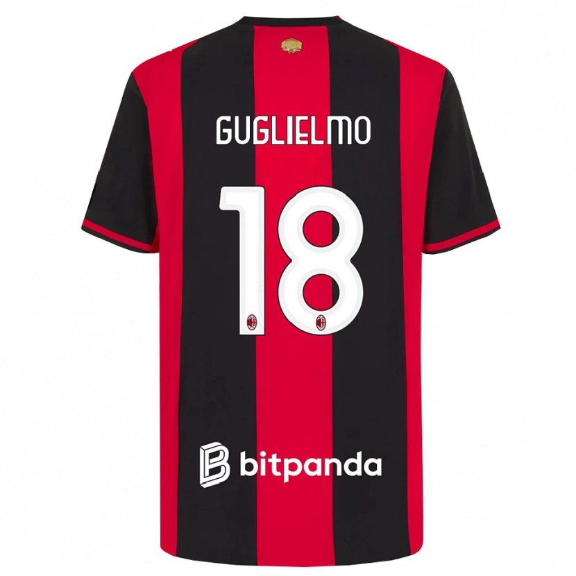 Danxen Børn Tommaso Guglielmo #18 Rød Sort Hvid Hjemmebane Spillertrøjer 2026/27 Trøje T-Shirt