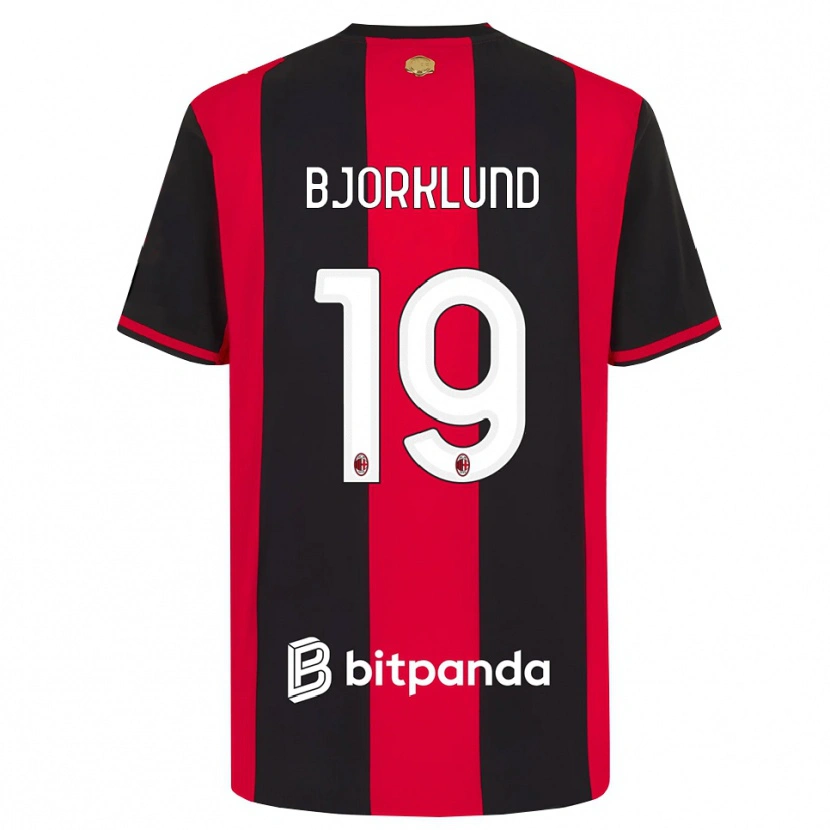 Danxen Børn Lukas Bjorklund #19 Rød Sort Hvid Hjemmebane Spillertrøjer 2026/27 Trøje T-Shirt