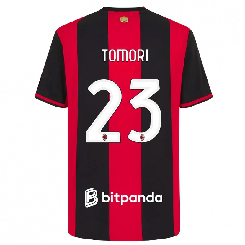 Danxen Børn Fikayo Tomori #23 Rød Sort Hvid Hjemmebane Spillertrøjer 2026/27 Trøje T-Shirt