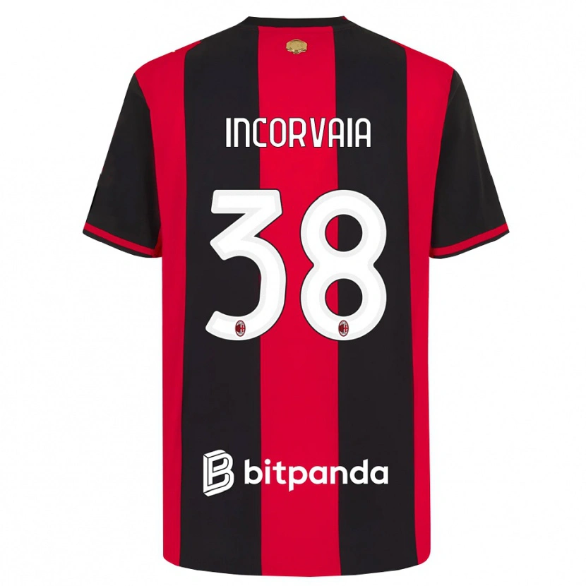 Danxen Børn Giovanni Incorvaia #38 Rød Sort Hvid Hjemmebane Spillertrøjer 2026/27 Trøje T-Shirt