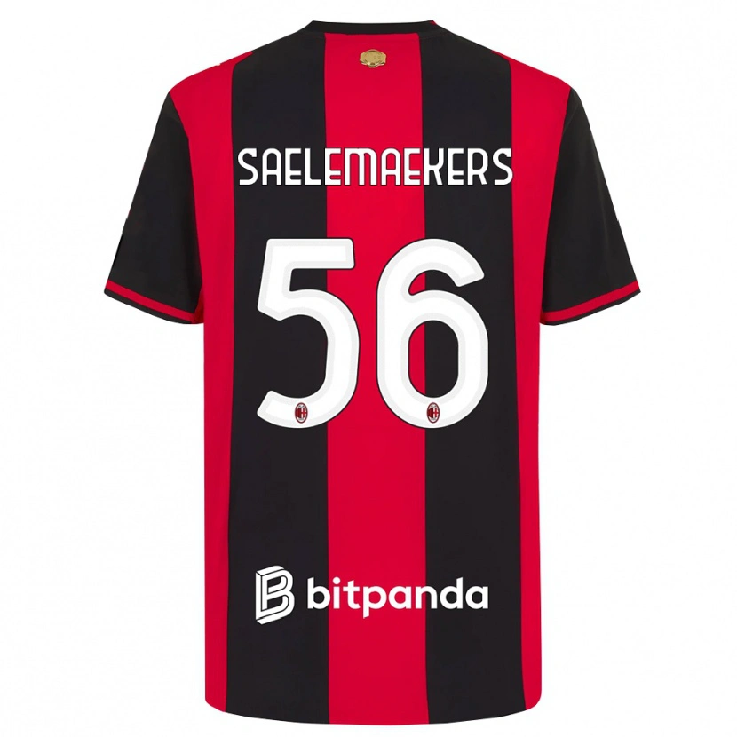 Danxen Børn Alexis Saelemaekers #56 Rød Sort Hvid Hjemmebane Spillertrøjer 2026/27 Trøje T-Shirt