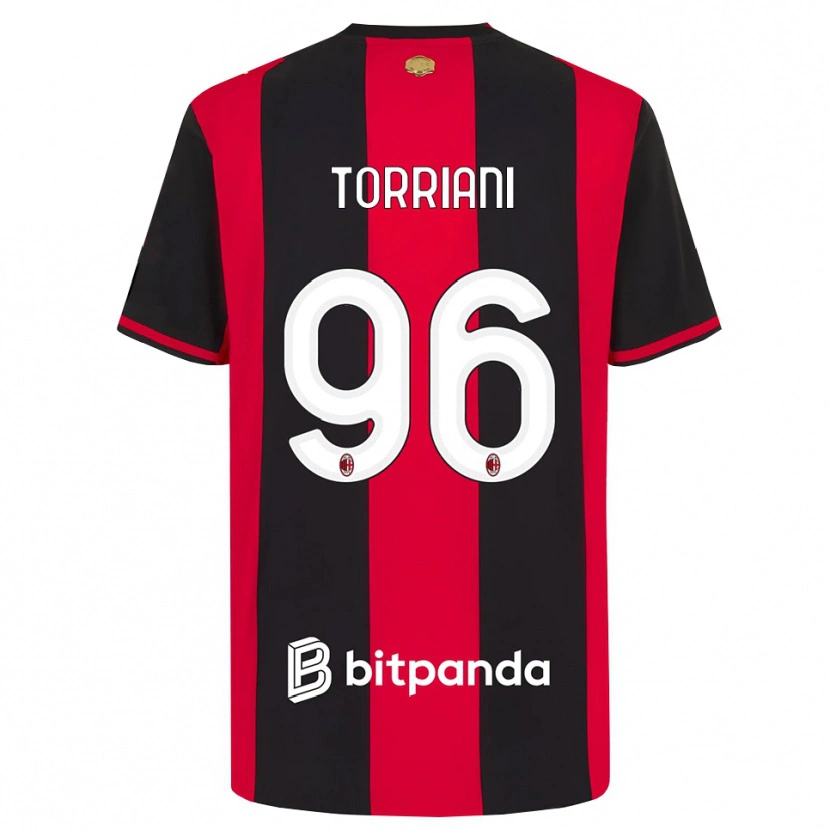 Danxen Børn Lorenzo Torriani #96 Rød Sort Hvid Hjemmebane Spillertrøjer 2026/27 Trøje T-Shirt