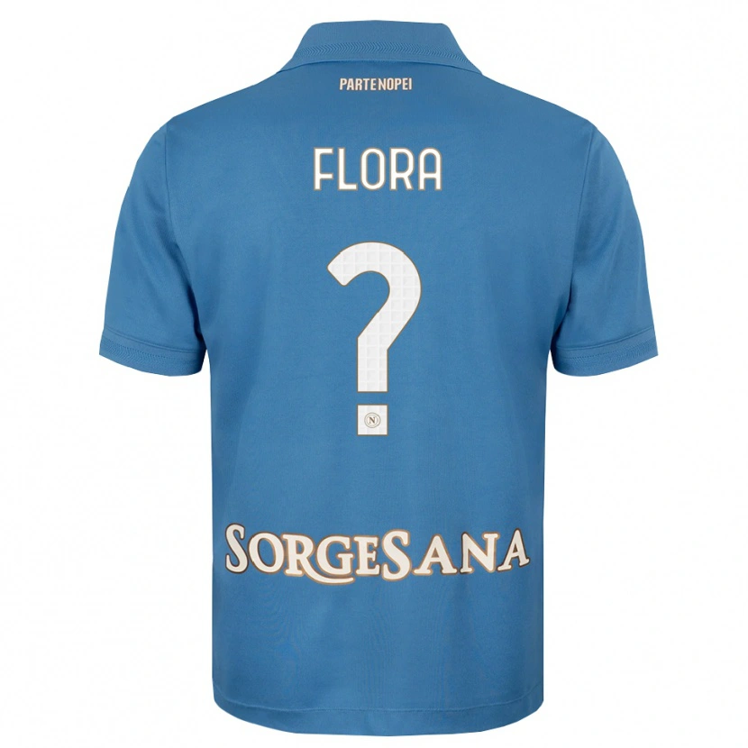 Danxen Børn Massimiliano Flora #0 Tågeblå Hvid Hjemmebane Spillertrøjer 2026/27 Trøje T-Shirt