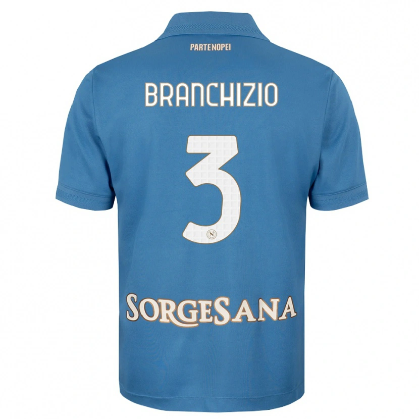 Danxen Børn Agostino Branchizio #3 Tågeblå Hvid Hjemmebane Spillertrøjer 2026/27 Trøje T-Shirt