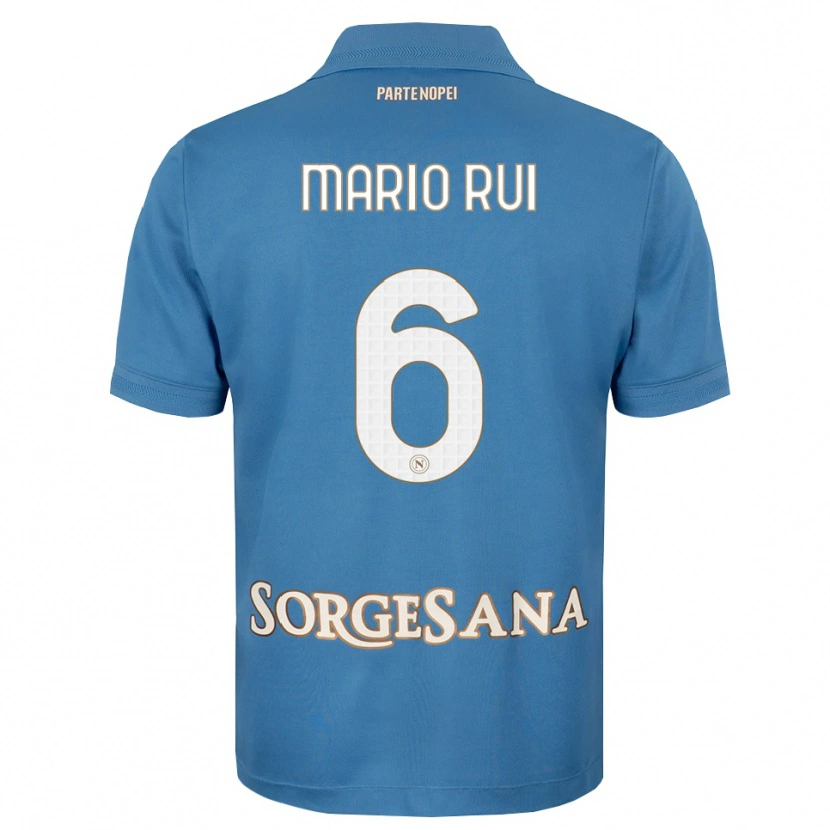 Danxen Børn Mario Rui #6 Tågeblå Hvid Hjemmebane Spillertrøjer 2026/27 Trøje T-Shirt
