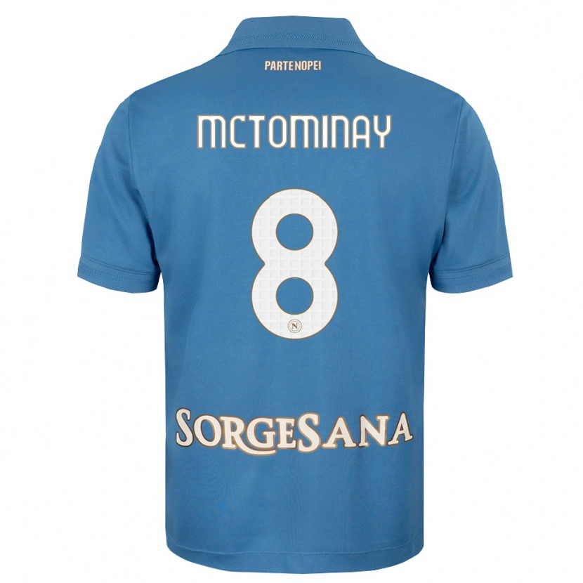 Danxen Børn Scott Mctominay #8 Tågeblå Hvid Hjemmebane Spillertrøjer 2026/27 Trøje T-Shirt