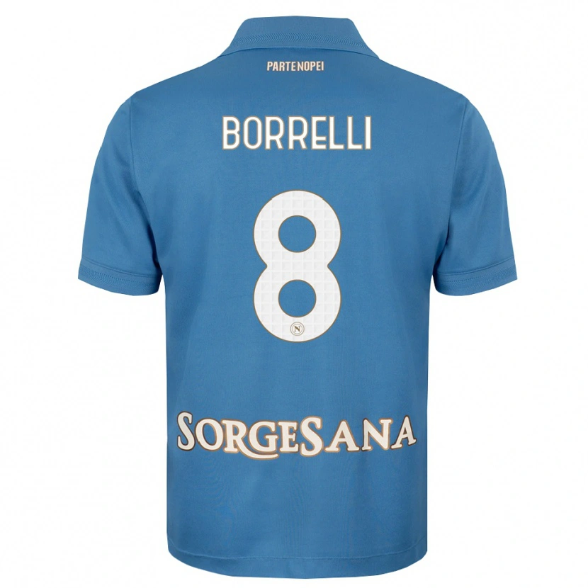 Danxen Børn Ciro Borrelli #8 Tågeblå Hvid Hjemmebane Spillertrøjer 2026/27 Trøje T-Shirt