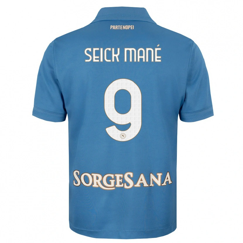 Danxen Børn Mohamed Seick Mané #9 Tågeblå Hvid Hjemmebane Spillertrøjer 2026/27 Trøje T-Shirt