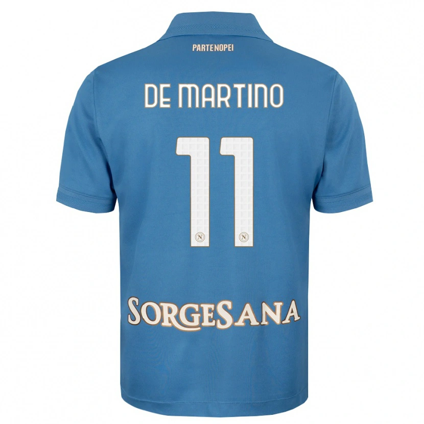 Danxen Børn Giuseppe De Martino #11 Tågeblå Hvid Hjemmebane Spillertrøjer 2026/27 Trøje T-Shirt