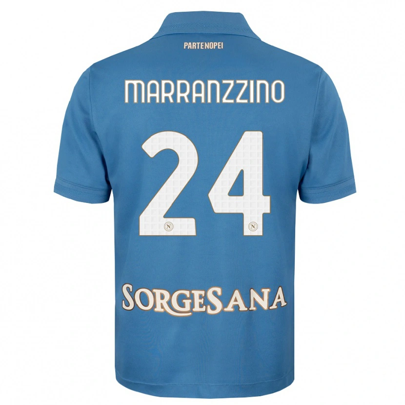 Danxen Børn Pasquale Marranzzino #24 Tågeblå Hvid Hjemmebane Spillertrøjer 2026/27 Trøje T-Shirt