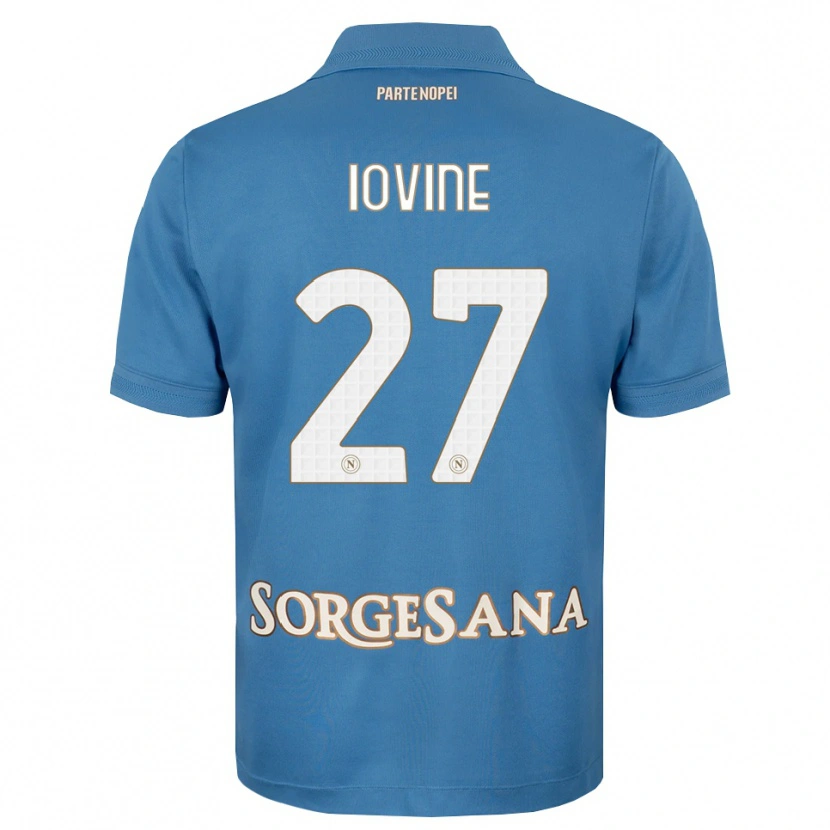 Danxen Børn Andrea Iovine #27 Tågeblå Hvid Hjemmebane Spillertrøjer 2026/27 Trøje T-Shirt