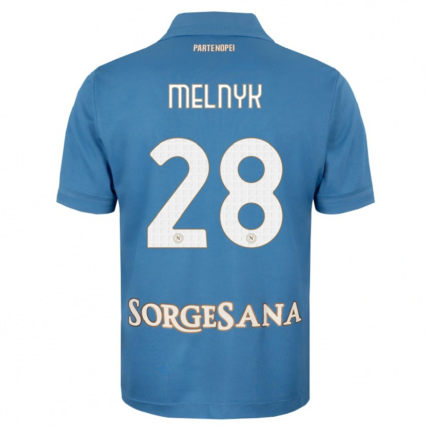 Danxen Børn Mykyta Melnyk #28 Tågeblå Hvid Hjemmebane Spillertrøjer 2026/27 Trøje T-Shirt