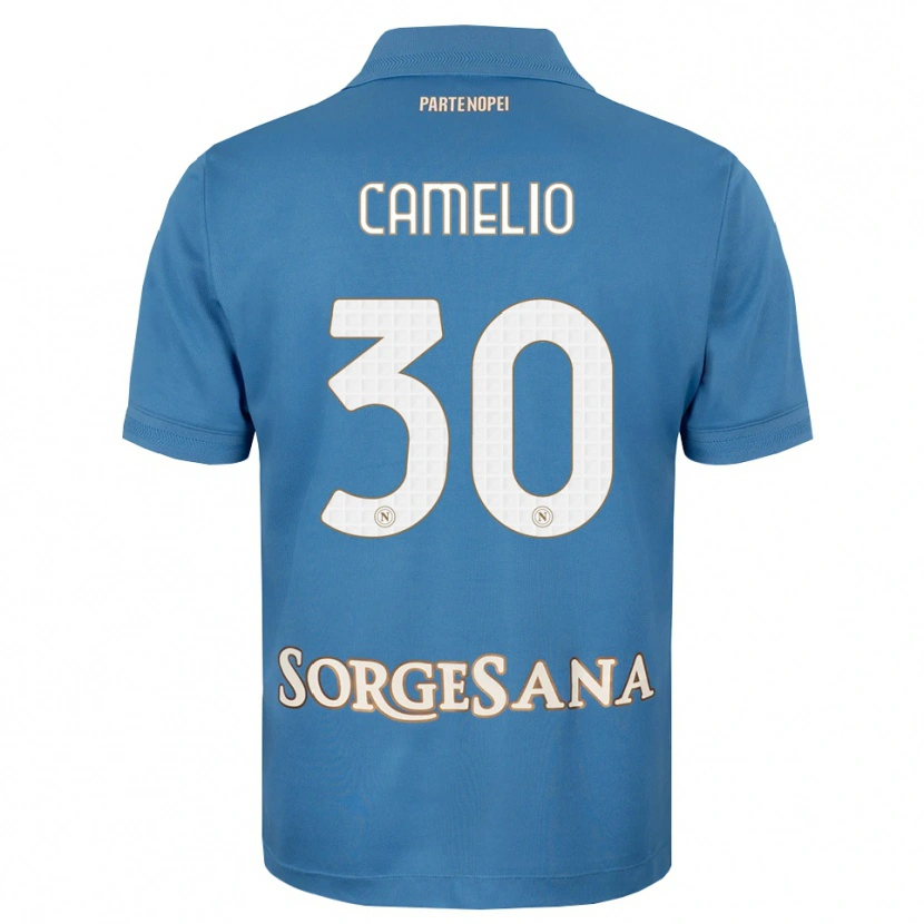 Danxen Børn Umberto Camelio #30 Tågeblå Hvid Hjemmebane Spillertrøjer 2026/27 Trøje T-Shirt