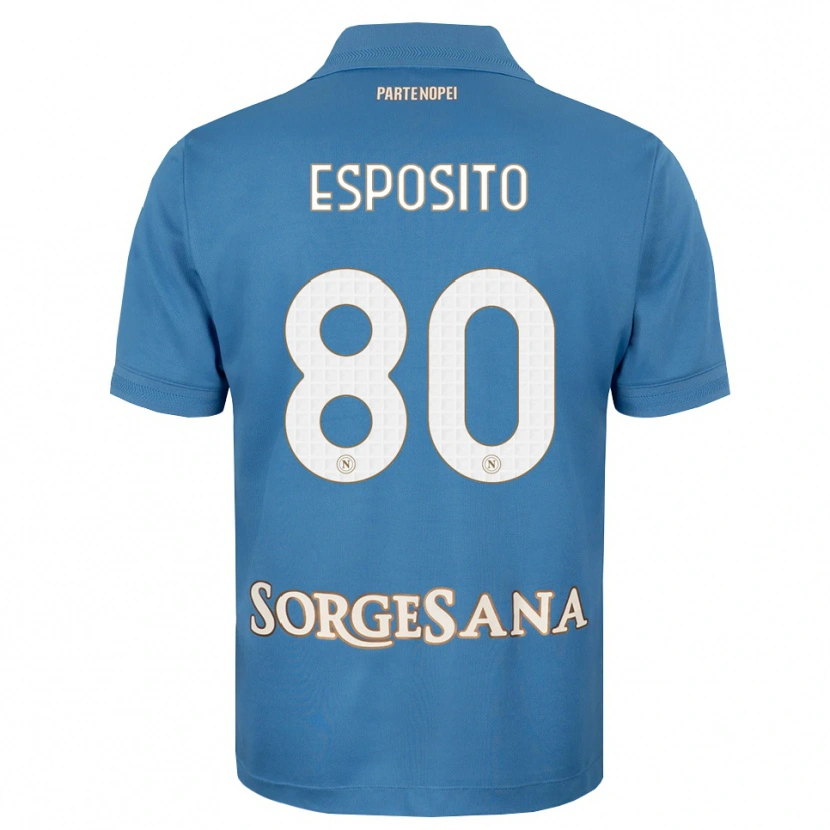Danxen Børn Luigi Esposito #80 Tågeblå Hvid Hjemmebane Spillertrøjer 2026/27 Trøje T-Shirt