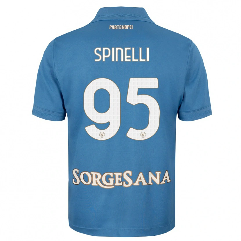 Danxen Børn David Spinelli #95 Tågeblå Hvid Hjemmebane Spillertrøjer 2026/27 Trøje T-Shirt
